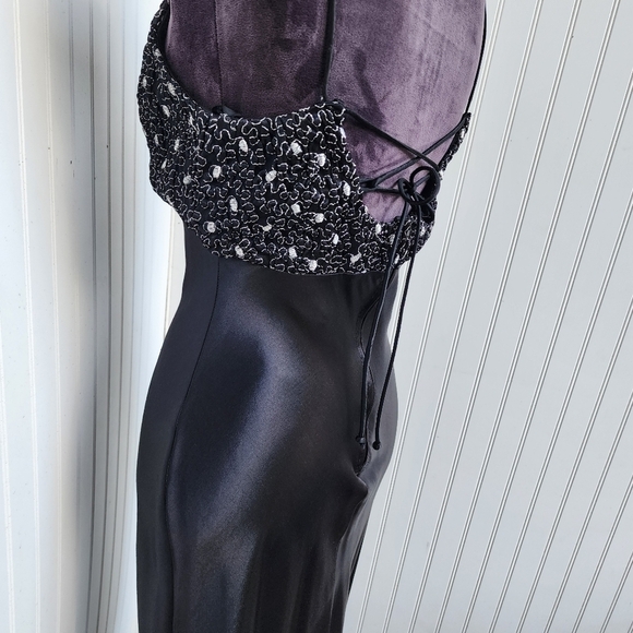 Blondie and Me Evening by Linda Bernell Black Halter Cocktail Prom Dress 11/12 - Picture 8 of 13